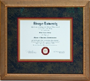 framed diploma