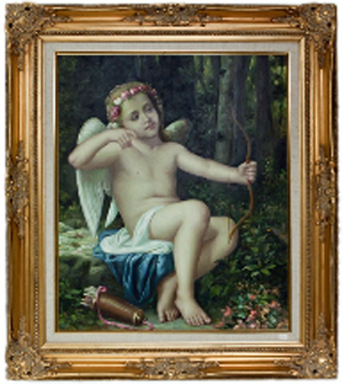 Framed Cupid oil painting by Nicholas Serov